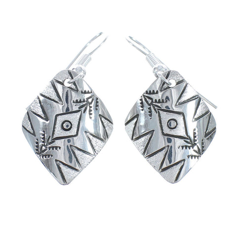 Native American Genuine Sterling Silver Hook Dangle Earrings AX125469